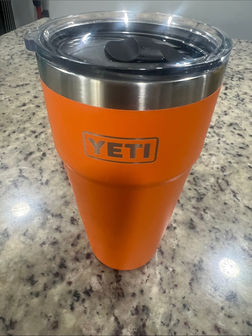 Yeti Orange Insulated Tumbler with Clear Lid 30oz